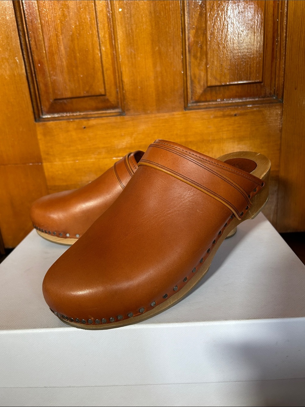 Isabel Marant Tan Leather Clog Mules